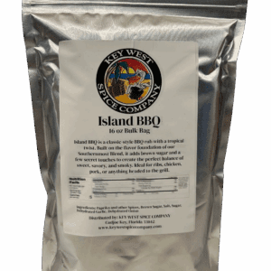 Silver package of Island BBQ seasoning mix with label details.