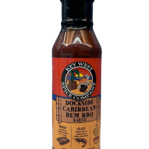 Caribbean rum BBQ sauce bottle.