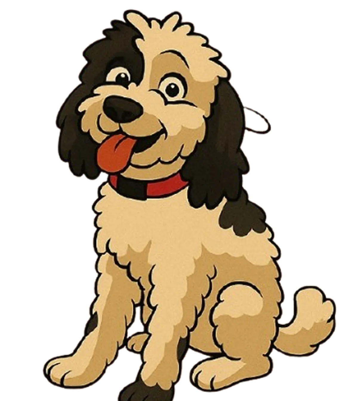 Happy cartoon dog sitting